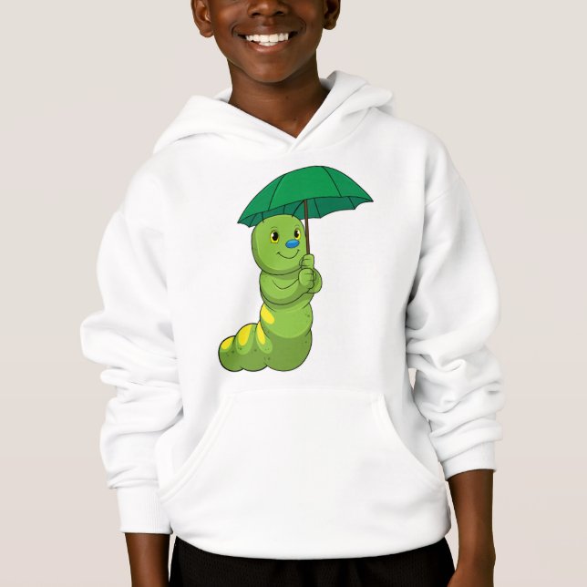 Caterpillar à la pluie avec parapluie (Devant)