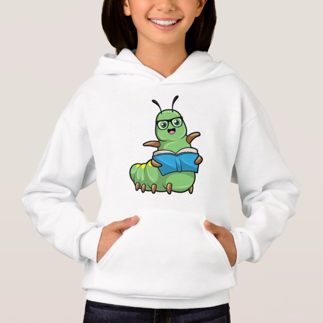 Caterpillar Nerd avec livre et lunettes (Devant)