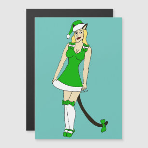 Catgirl de Noël verte