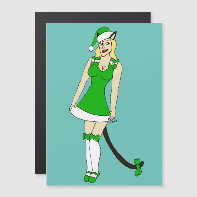 Catgirl de Noël verte (Devant / Derrière)