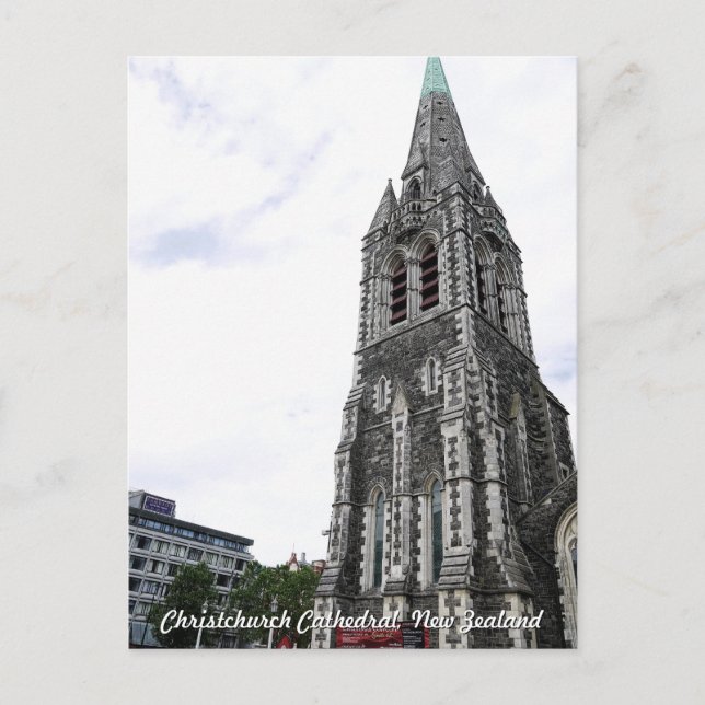 Cathédrale ChristChurch, Nouvelle-Zélande Carte po (Devant)