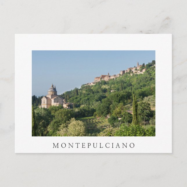 Cathédrale de Montepulciano et carte postale blanc (Devant)