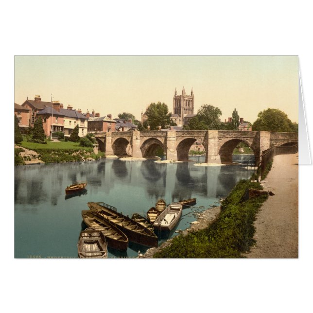 Cathédrale et Wye Bridge, Hereford, Herefordshire (Devant horizontal)