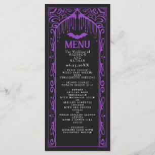 Cathédrale gothique violet Vampire Menu Mariage