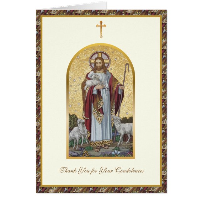 Catholic Bon Pasteur Remerciements de Funérailles (Devant)