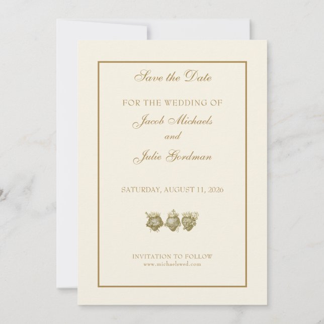 Catholic Sacred Heart Save the Date Wedding (Dos)
