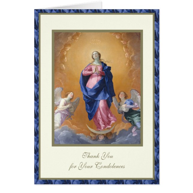 Catholic VIERGE MARIE  Condoléances Funérailles (Devant)
