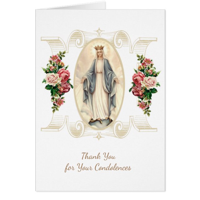 Catholic Vierge Marie Merci Prière funéraire (Devant)