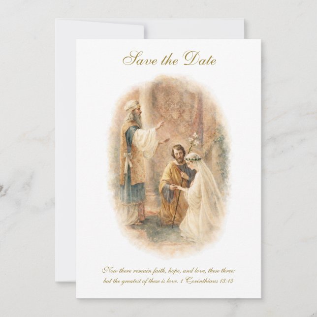 Catholic Wedding Elegant Save the Date (Devant)
