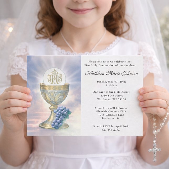 Catholique Jésus Première communion Invitations (Créateur téléchargé)
