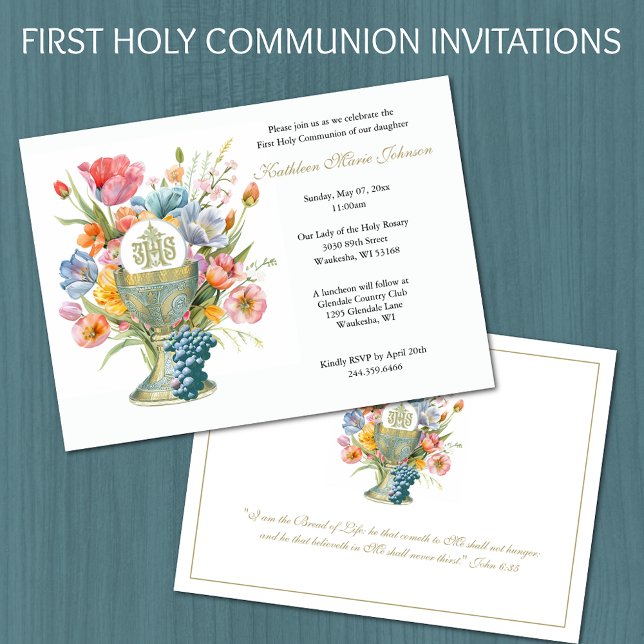 Catholique Jésus Première communion Invitations fl (Créateur téléchargé)