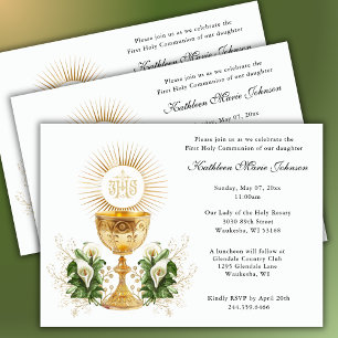 Catholique Jésus Première communion Invitations fl