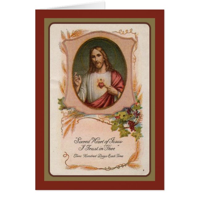 Catholique Jésus Sympathie Carte Sainte Merci (Devant)