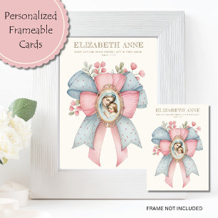 Catholique Marie et Bébé Jésus Écriture Florale