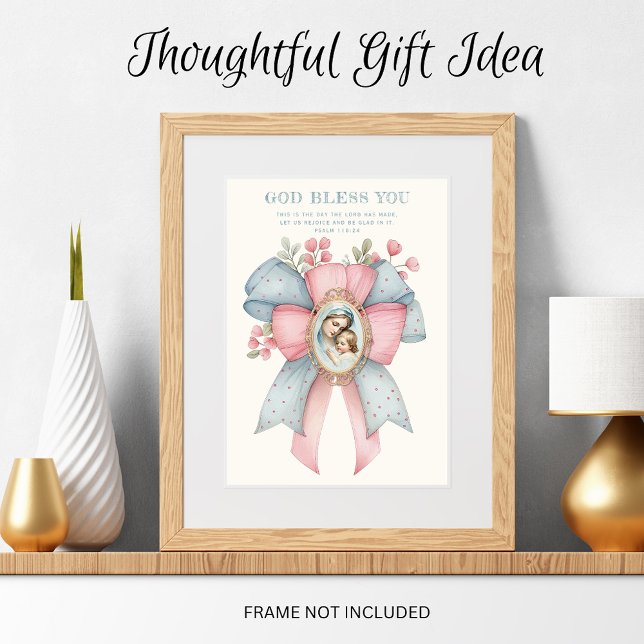 Catholique Marie et Jésus Écriture Florale (Créateur téléchargé)