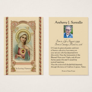 Catholique Marie - Prière commémorative Carte Sain