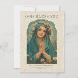 Catholique Marie Religieux Floral Vintage