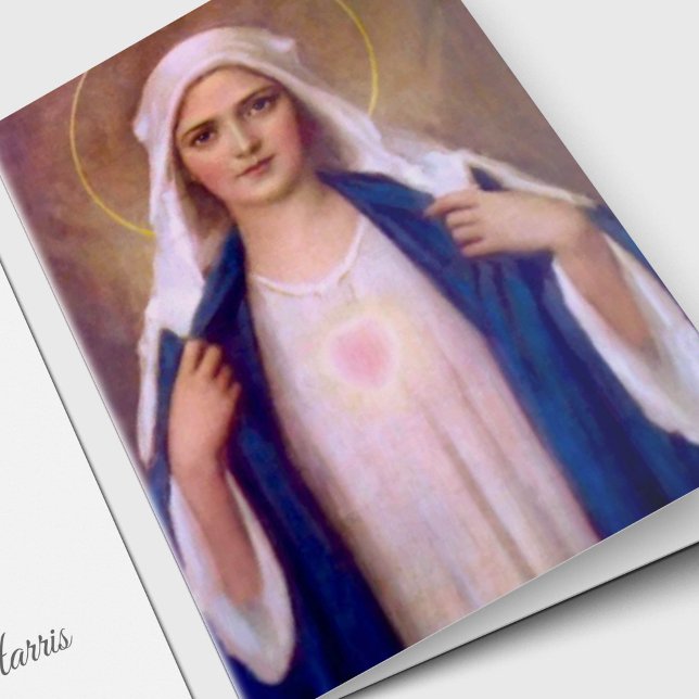 Catholique Mary carte de remerciements funéraire r (Mother Mary Memorial Sympathy Funeral Thank You Cards)