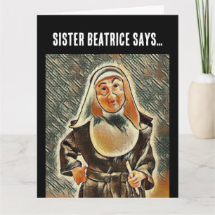 CATHOLIQUE NUN CARTE DE GRÂCE À L'ANNIVERSAIRE FUN