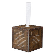 Catholique Prière Cube Ornement Personnalisé Rusti