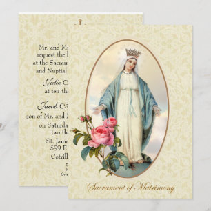 Catholique traditionnelle Faire-part de mariage nu