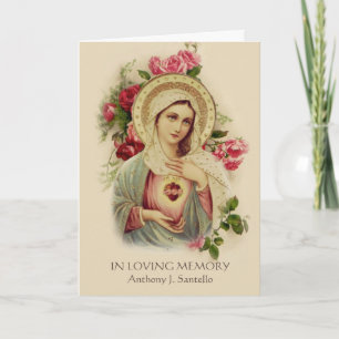 Catholique Vierge Marie Funérailles Carte de prièr