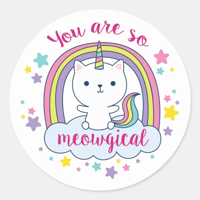 Caticorn | Autocollant | Blanc (Devant)