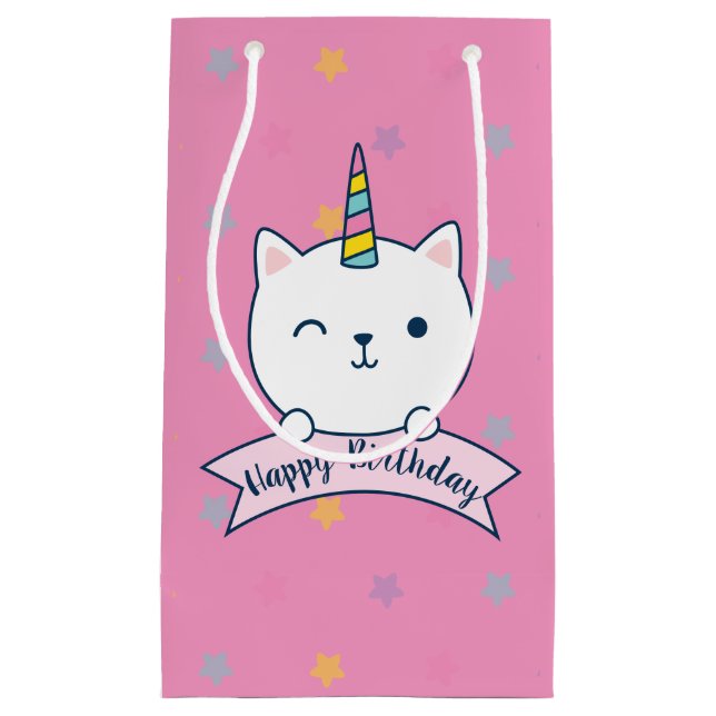 Caticorn | Sac Cadeau | Rose (Devant)