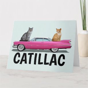 CATILLAC CHAT ROSE CLASSIQUE VOITURE GRANDE CARTES