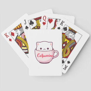 "Catpuccino Cartes à Jouer Café Chat Mignon"