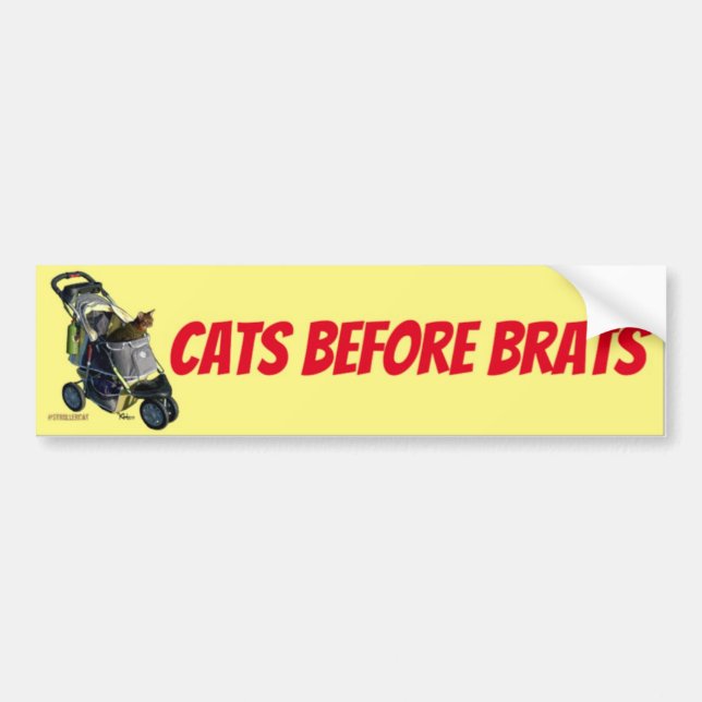 Cats Before Brats Bumper Sticker (Devant)