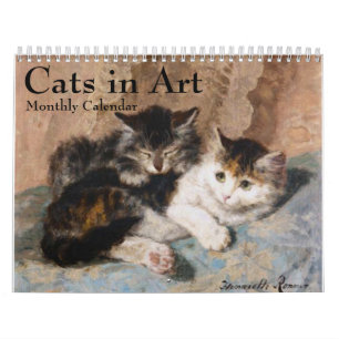 Cats en beaux-arts Calendrier mensuel