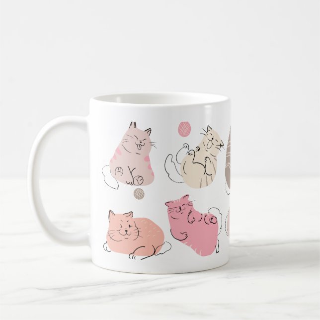 Cats expressions tasse imprimée (Gauche)