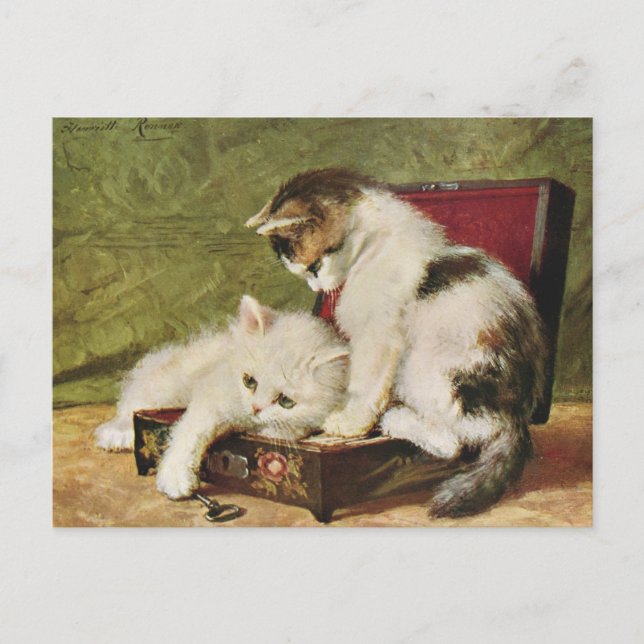 Cats Kitten Vintage Illustration Art carte postale (Devant)