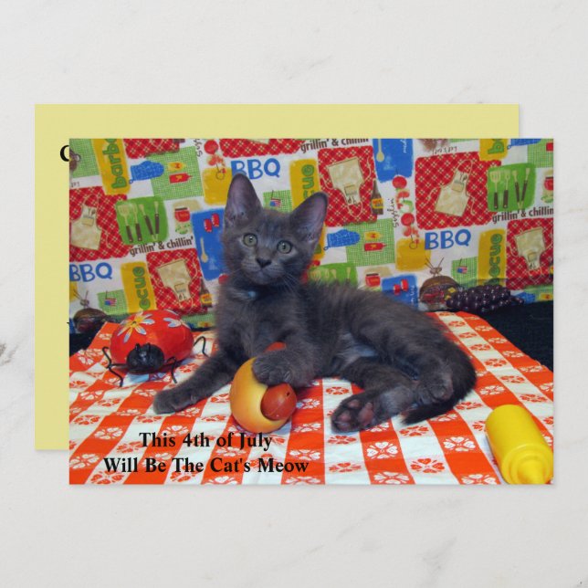 Cat's Meow - Invitation du parti BBQ (Devant / Derrière)