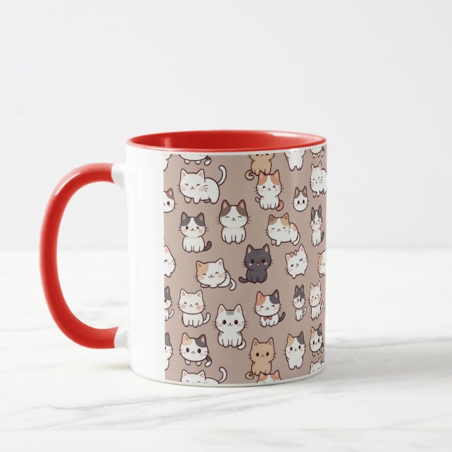 Cats Photo pattern, Mug (Gauche)