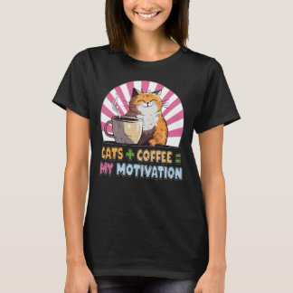 Cats Plus Café Correspond À Mon T-shirt Motivation