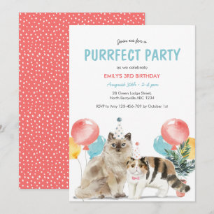 Cats Puurfect Invitation d'anniversaire