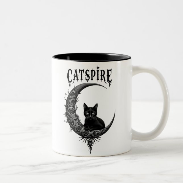 "CATSPIRE : Lune gothique et design de mug à chat (Droit)