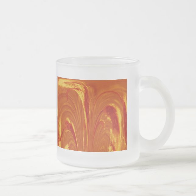 Cattails Abstraite Mug en verre - Orange (Droit)