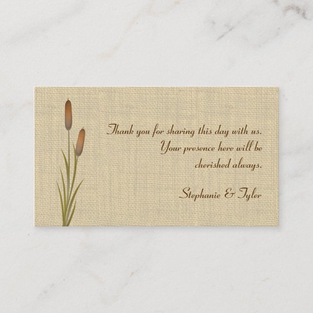 Cattails au bord des cartes de sièges du lac (Devant)