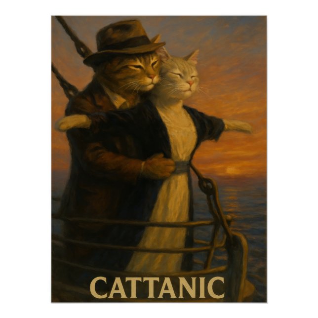 Cattanic Parody Art Poster | Funny Cat Lovers (Devant)