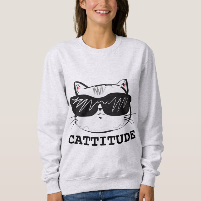 CATTITUDE Funny Chat T-Shirts (Devant)