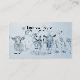 Cattle Cow dessin crayon Cartes de visite fermiers