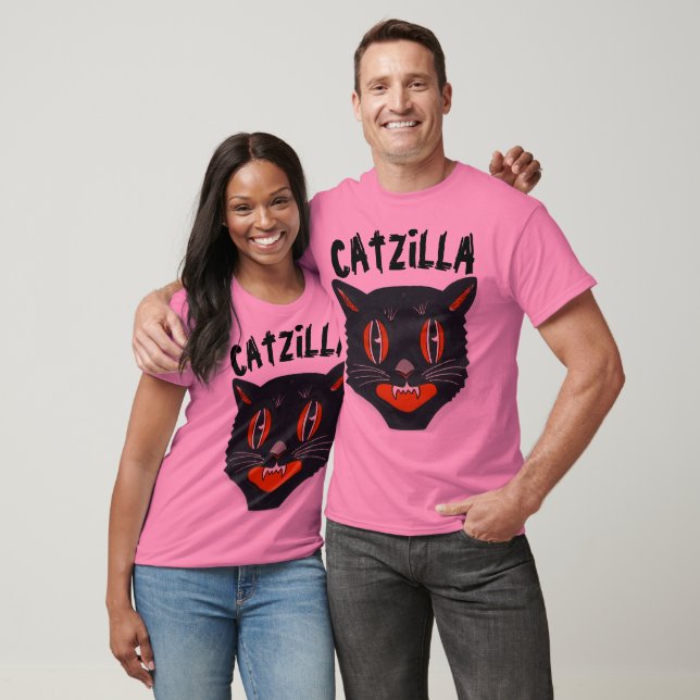 CATZILLA, Funny Mens Parody T-shirts de chat (Unisexe)