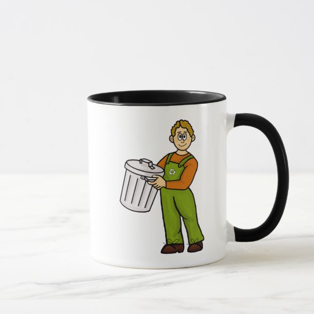 Caucase Homme poubelle Nom de l'homme Mug (Droite)