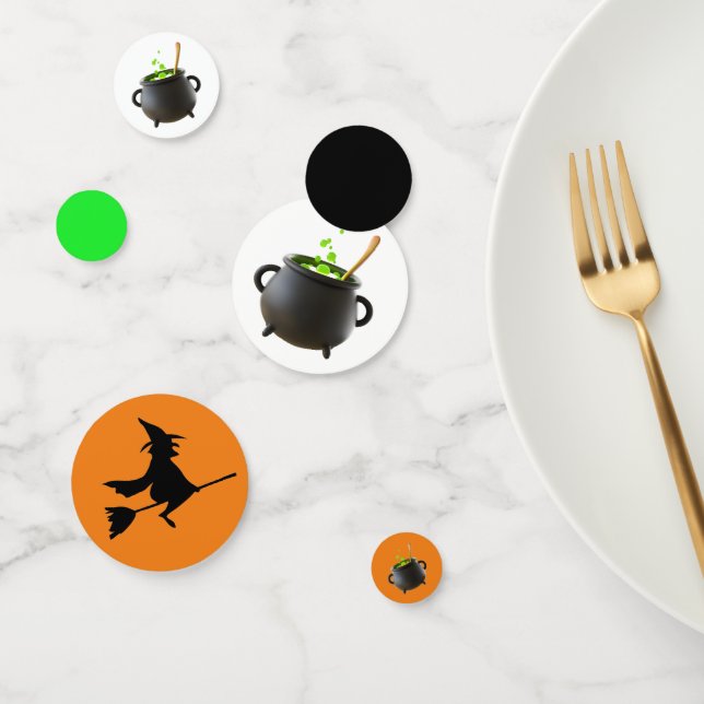 Cauldron noir vert et des sorcières Table Confetti (Groupe)