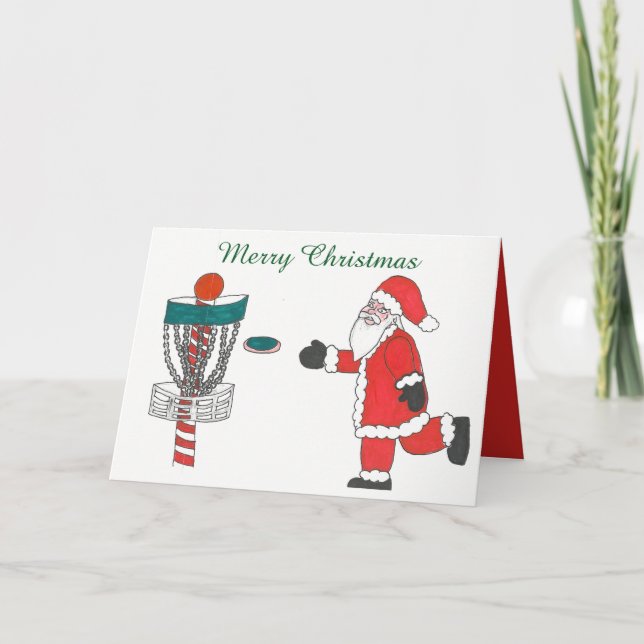 Cause de Père Noël jouant la carte de Noël de golf (Devant)