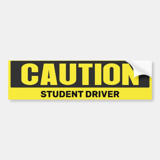 CAUTION Student Driver Bumper Sticker High-Vis (Devant)