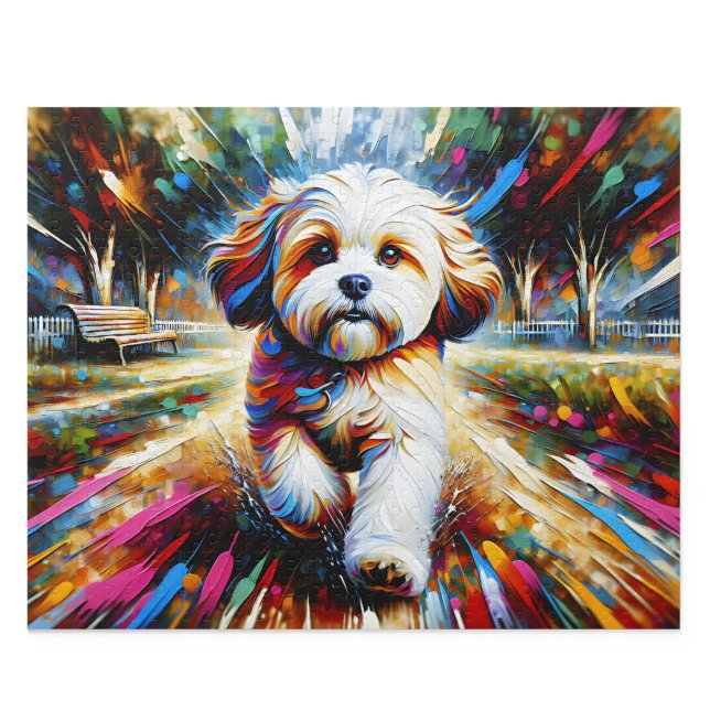 Cavachon Puzzle : Cavalier Bichon Sable et Blanc (Cavachon Acrylic Style Puzzle: Sable and White Cavalier Bichon Jigsaw)
